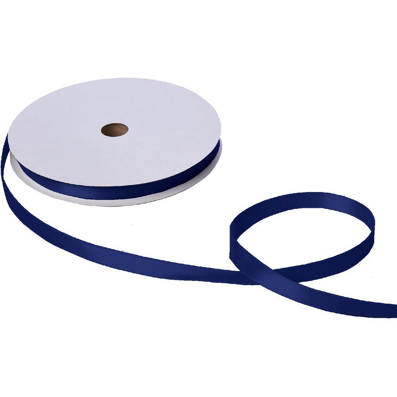Jillson Roberts Bulk 5/8-Inch Double Faced Satin Ribbon Available in 21 Colors, Navy, 100 Yard Spool (BFR0926) - Image 1
